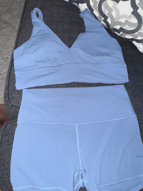 lululemon athletica Pants - Lululemon Blue Athletic Sports Bra an High-Waisted Align Shorts Set